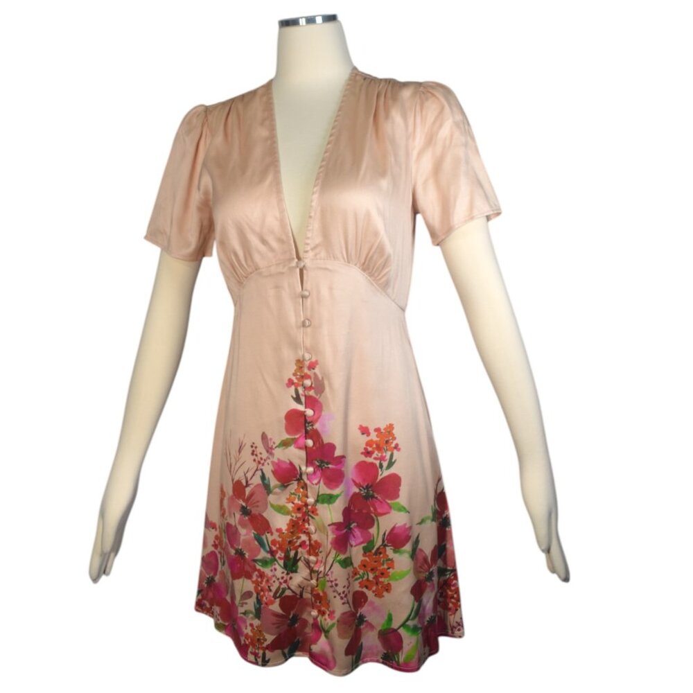 LPA Pink Floral Mini Dress